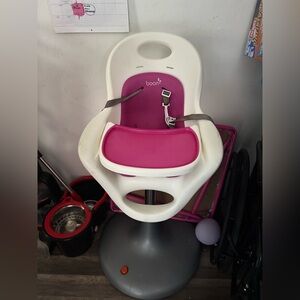 Pink and White Kids High Chair